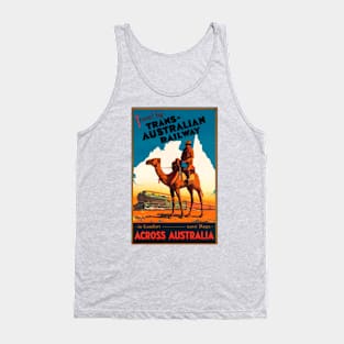 Vintage Travel Poster - Trans-Australian Railroad Tank Top